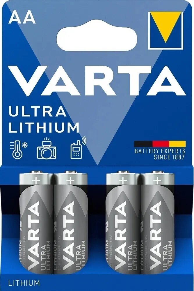 Батарейка VARTA ULTRA Lithium AA, 4 шт.