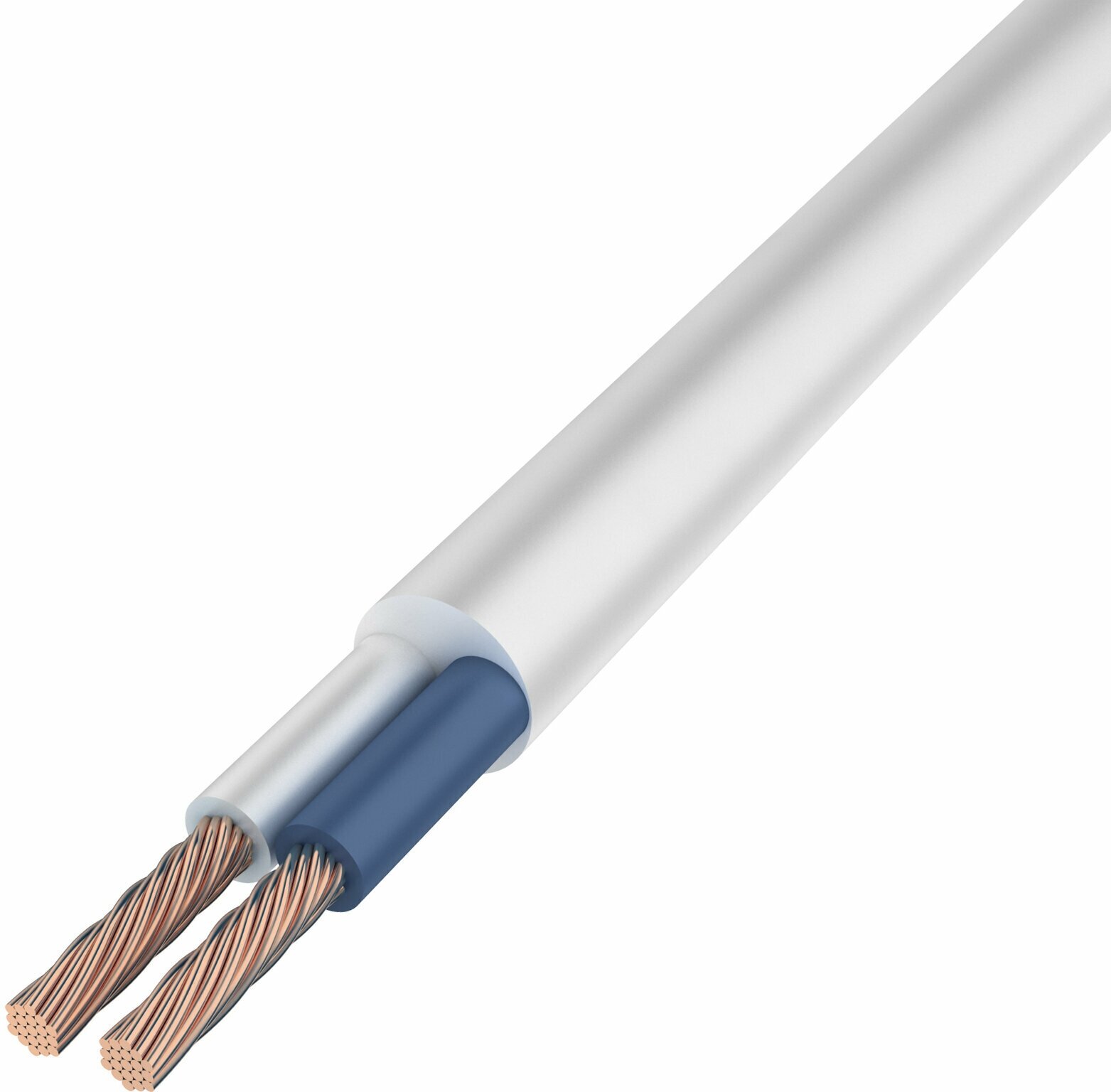 Провод соединительный ПВС REXANT 2x1,0 мм2, белый, длина 5 метров, ГОСТ