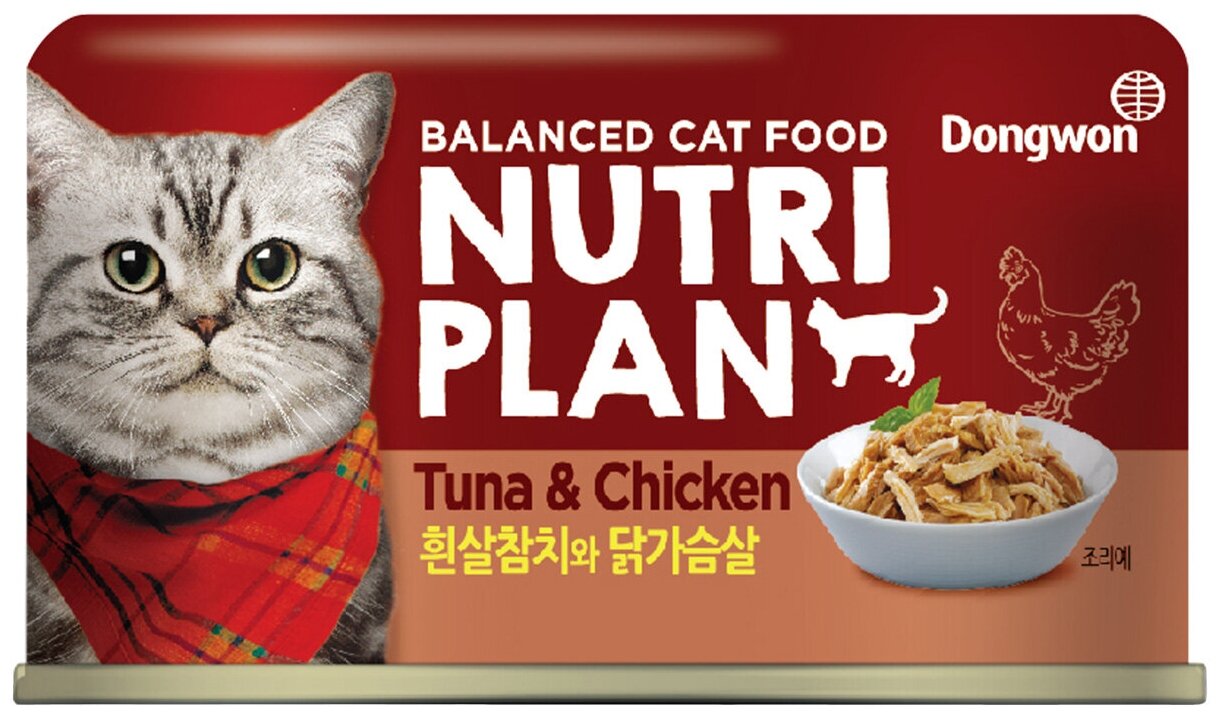 Влажный корм для кошек Nutri Plan Тунец с куриной грудкой в собственном соку 160 г (кусочки в соусе)