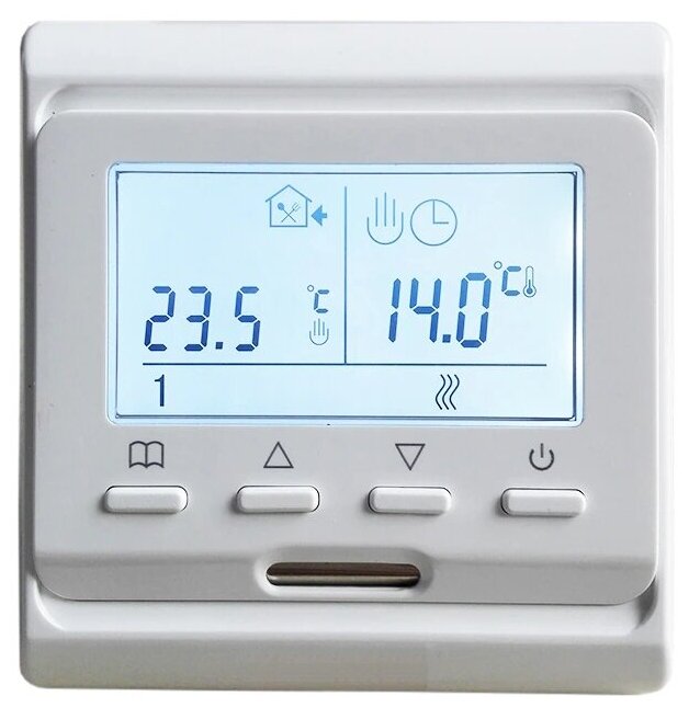 Терморегулятор для теплого пола с ЖК-дисплеем MincoHeat White / Термостат для обогревателей электро-котлов отопления для инфракрасного отопления