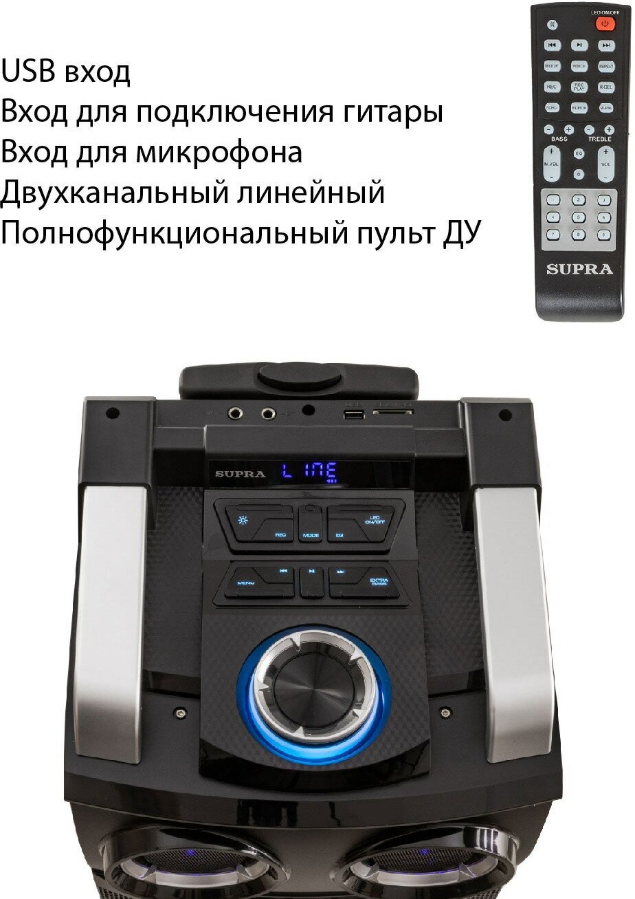 Минисистема Supra SMB-980 черный 1000Вт FM USB BT SD