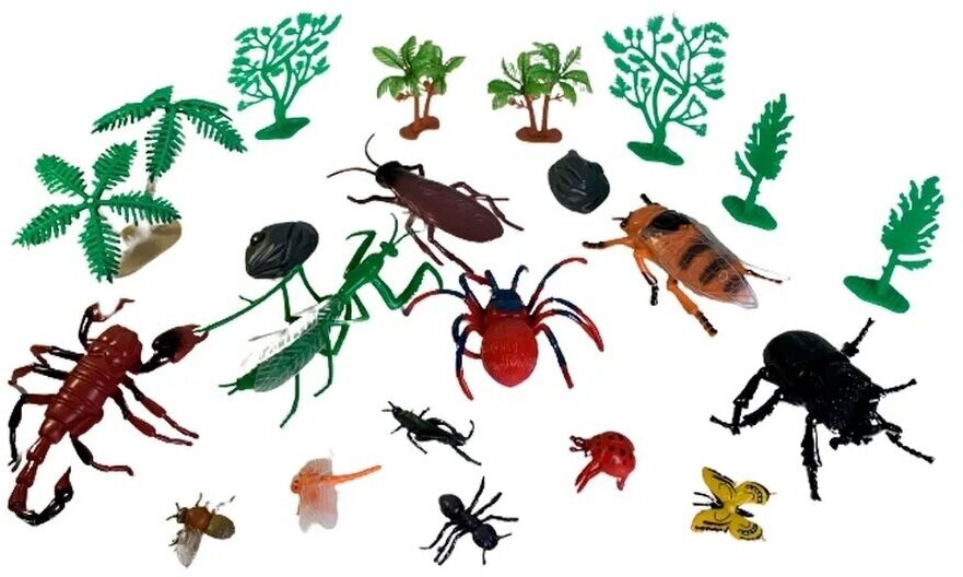 Набор из 12 фигурок насекомых с декорациями