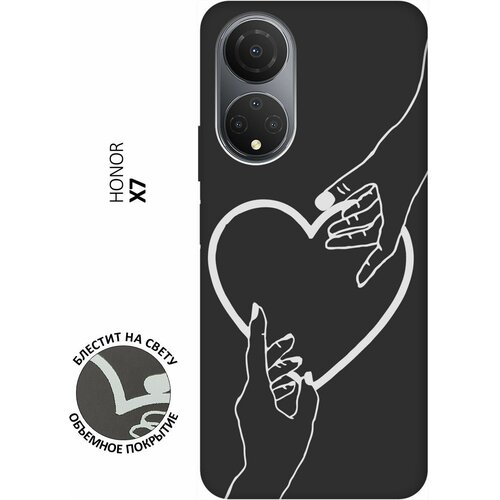 Матовый Soft Touch силиконовый чехол на Honor X7, Хонор Х7 с 3D принтом Hands W черный матовый soft touch силиконовый чехол на honor x7 хонор х7 с 3d принтом cut it w черный