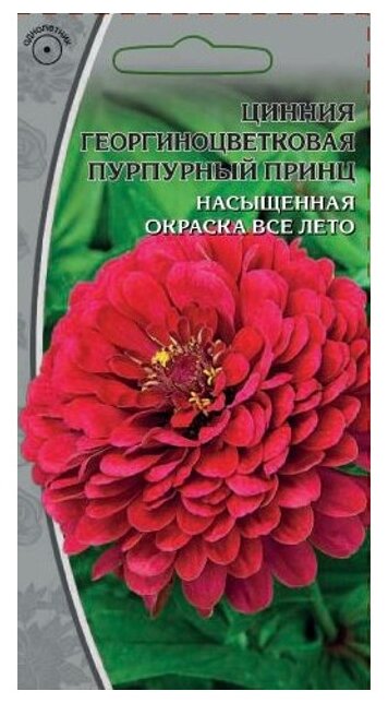 Семена Ваше хозяйство Цинния георгиноцветковая Пурпурный принц 0.5 г