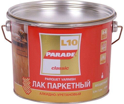 Лак алкидно-уретановый parade l10 п/матовый 2,5л, арт. лпаркl10п/мат2,5