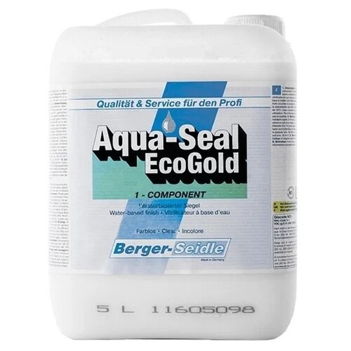 Лак Berger-Seidle Aqua-Seal EcoGold акрил-уретановый бесцветный, глянцевая, 5 л