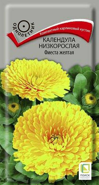 Семена Календула низкорослая Фиеста желтая 03 гр.