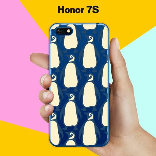 Силиконовый чехол на Honor 7S Узор из пингвинов / для Хонор 7 С силиконовый чехол узор из пингвинов на honor 7s