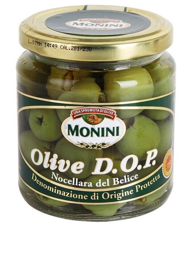 Оливки зеленые Monini D.O.P. без косточки