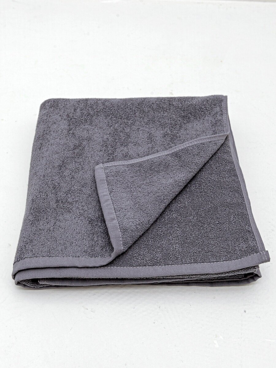 Махровое полотенце большое Sandal "люкс" 100*150 см., цвет - серый. - фотография № 5