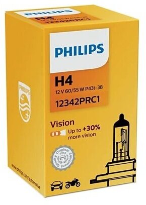 Лампа Philips H4 60/55W (+30%) Premium 12342 PR карт.