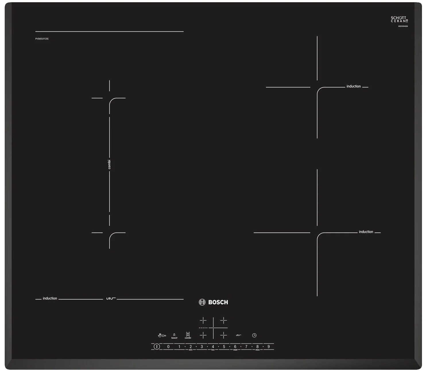 Индукционная варочная панель Bosch PVS651FC5E, черный