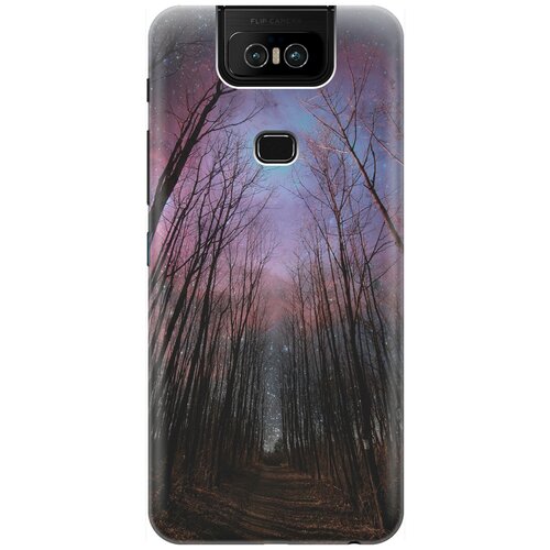 фото Ультратонкий силиконовый чехол-накладка для asus zenfone 6 zs630kl с принтом "тропа и звездное небо" gosso