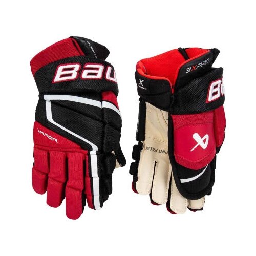 Перчатки хоккейные BAUER Vapor 3X Pro S22 Sr р.14 (черно-красный) 1059953 перчатки s22 vapor 3x pro glove int nav 13 0