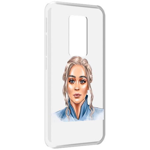 Чехол MyPads красивая-нарисованная-девушка-блондинка женский для Motorola Defy 2021 задняя-панель-накладка-бампер