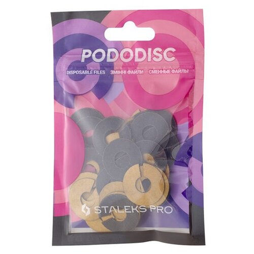 фото Staleks pro, набор сменных файлов- колец для педикюрного диска pododisc m (180 грит), 50 шт