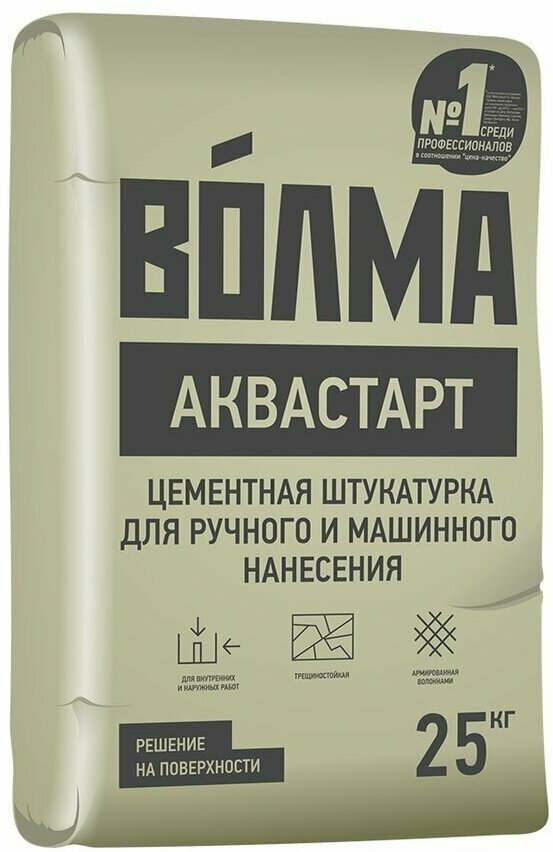 фото Штукатурка цементная Аквастарт 25 кг
