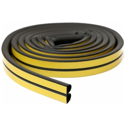 ТДВ Уплотнитель самоклеящийся для дверей и окон D профиль 14х12 мм, черный 1502005