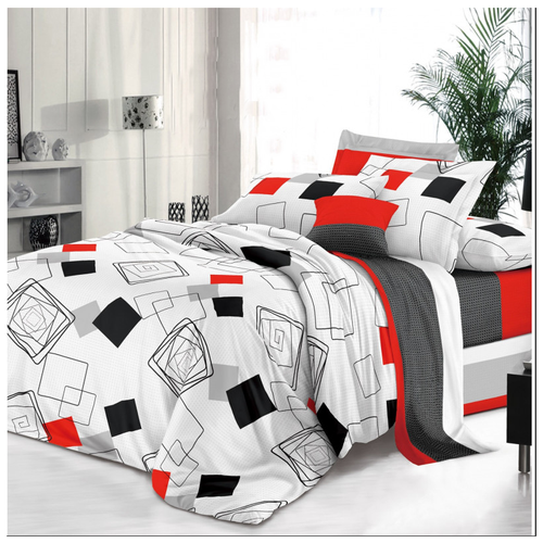 фото Постельное белье поплин монблан 2-х спальное с евро простыней ivselena