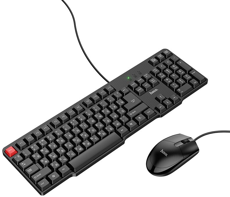 Мышь и клавиатура игровые проводные HOCO GM16 Business, USB, черный