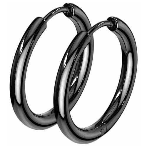 Серьги-кольца унисекс из гипоаллергенной стали, толщина 0.8mm, длина 12mm