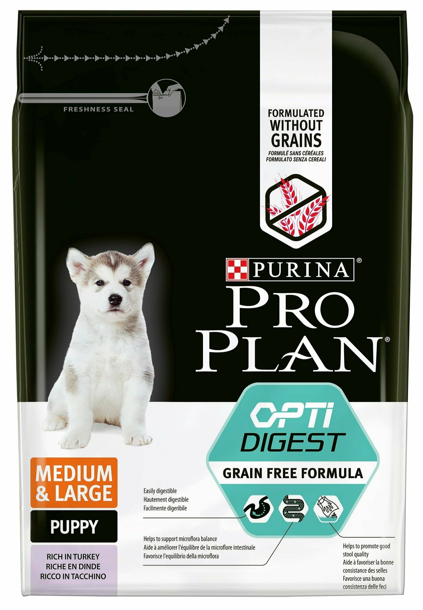 Pro Plan Grain Free Formula для щенков средних и крупных пород с чувствительным пищеварением Индейка, 12 кг. - фотография № 15