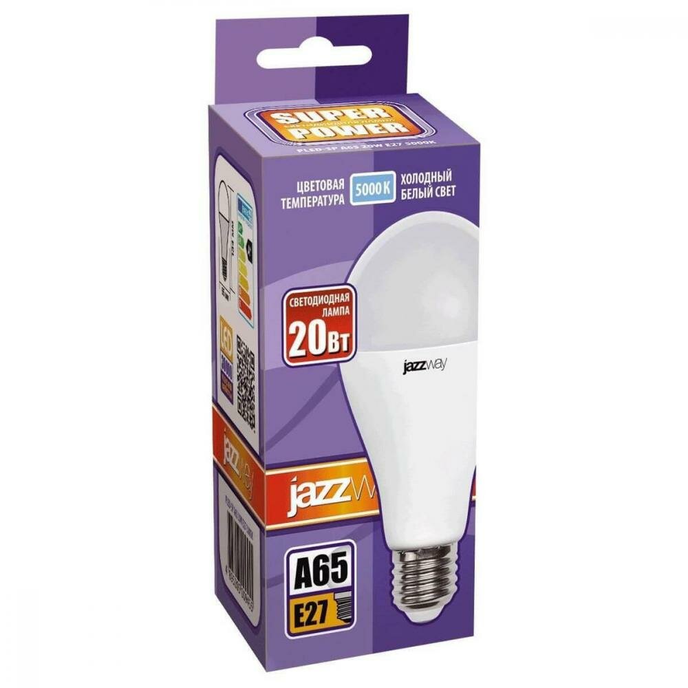 Светодиодная лампа груша PLED- SP A65 20w E27 5000K 230/50 Jazzway, цена за 1 шт. - фотография № 4