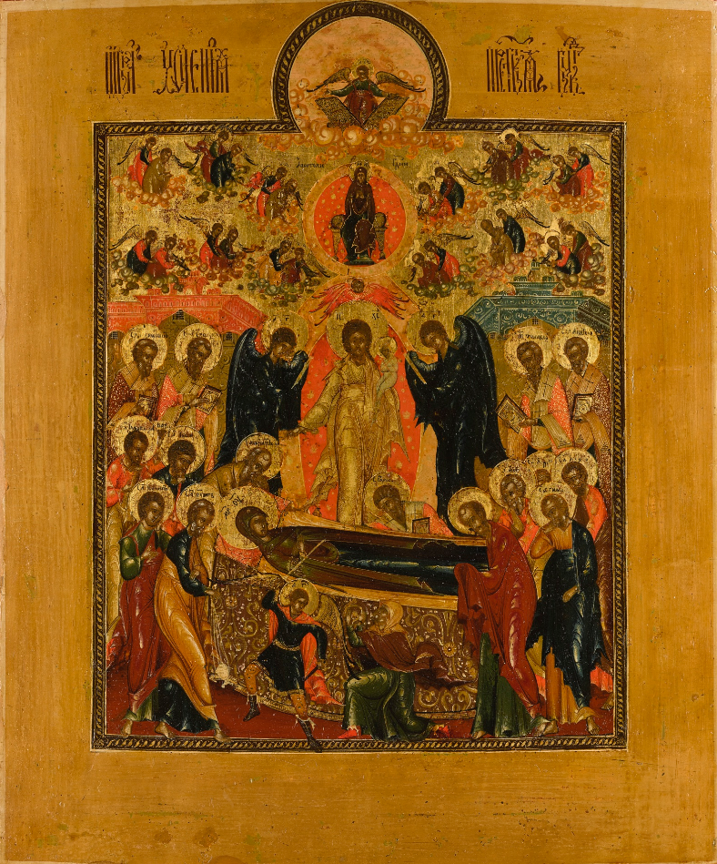 Икона Успение Божией Матери деревянная икона ручной работы на левкасе 13 см