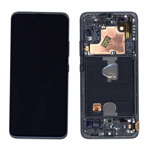 Модуль (матрица + тачскрин) для Samsung Galaxy A90 SM-A908 черный с рамкой
