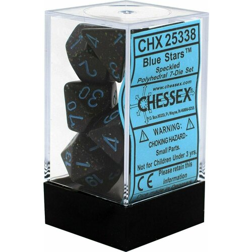 Набор кубиков для настольных ролевых игр (Dungeons and Dragons, DnD, D&D, Pathfinder) - Chessex 7-dice set Blue Stars