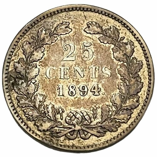 Нидерланды 25 центов 1894 г. нидерланды 25 центов 1849 г