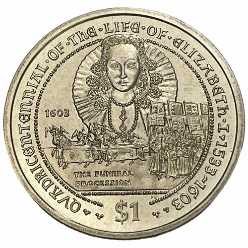Брит. Виргинские острова 1 доллар 2003 г. (400 лет со дня смерти Елизаветы I - Похороны Елизаветы I)