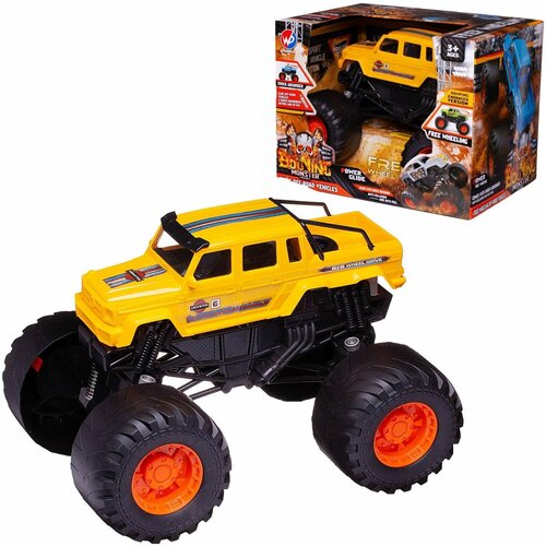 Машинка Джип-внедорожник 4х4 Прыгающий монстр, 1:10, желтая - Junfa Toys [WE-11927] машинка джип внедорожник 4х4 гнев монстра 1 16 черно оранжевая junfa toys [wc 11589 черно оранжевая]