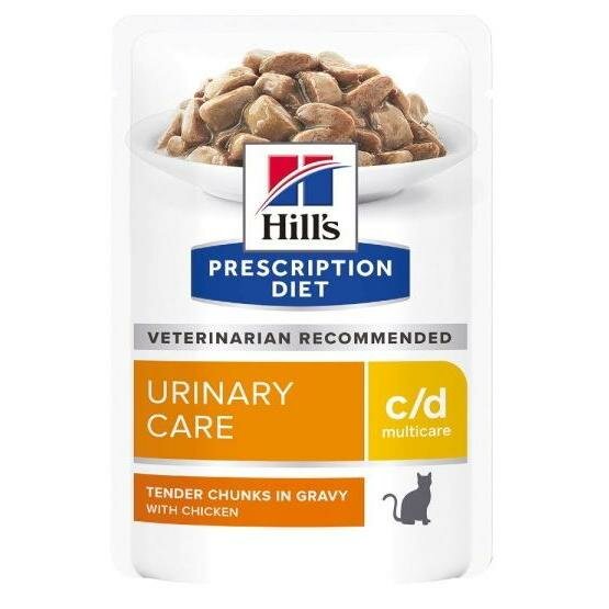 Влажный корм для кошек Hill's Prescription Diet c/d Multicare, для профилактики МКБ, с курицей 85 г (кусочки в соусе)