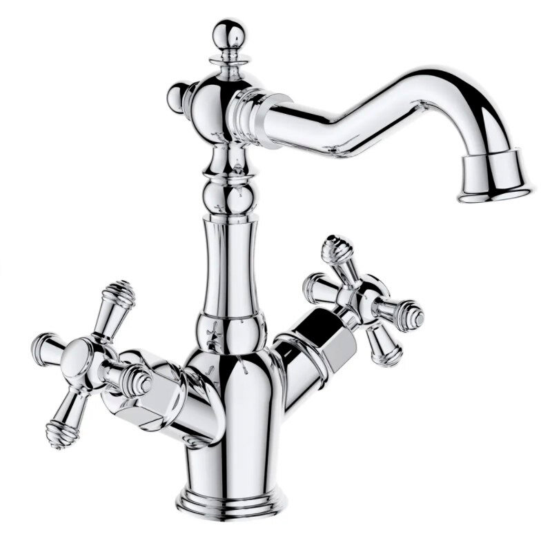 Смеситель для раковины Vieir Caro хром двухвентильный с поворотным изливом 370111 Италия