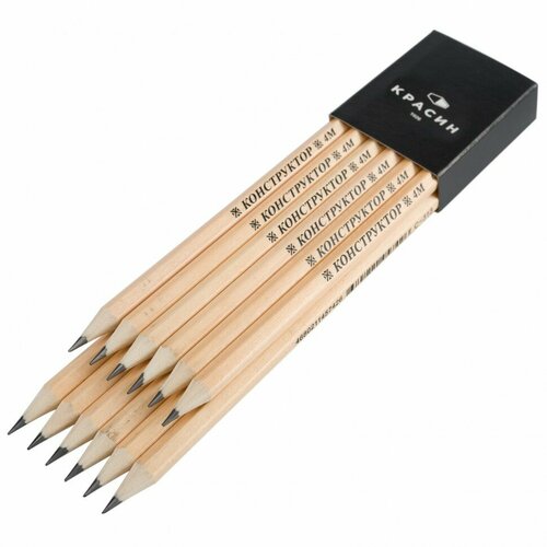 4В (4М) карандаши 12 штук в комплекте, Красин, 