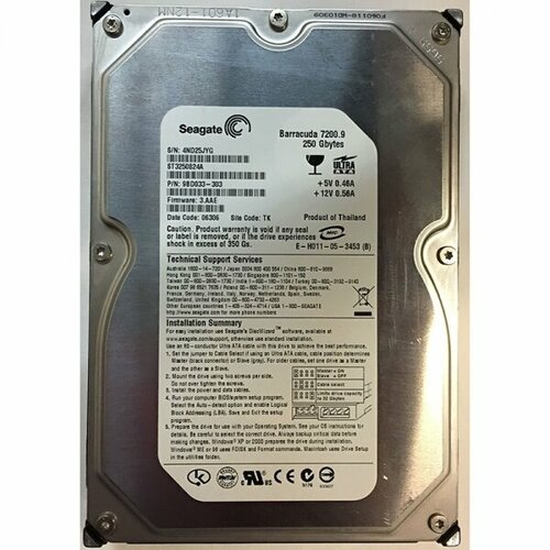 Жесткий диск Seagate 9BD033 250Gb 7200 IDE 35 HDD 743000₽