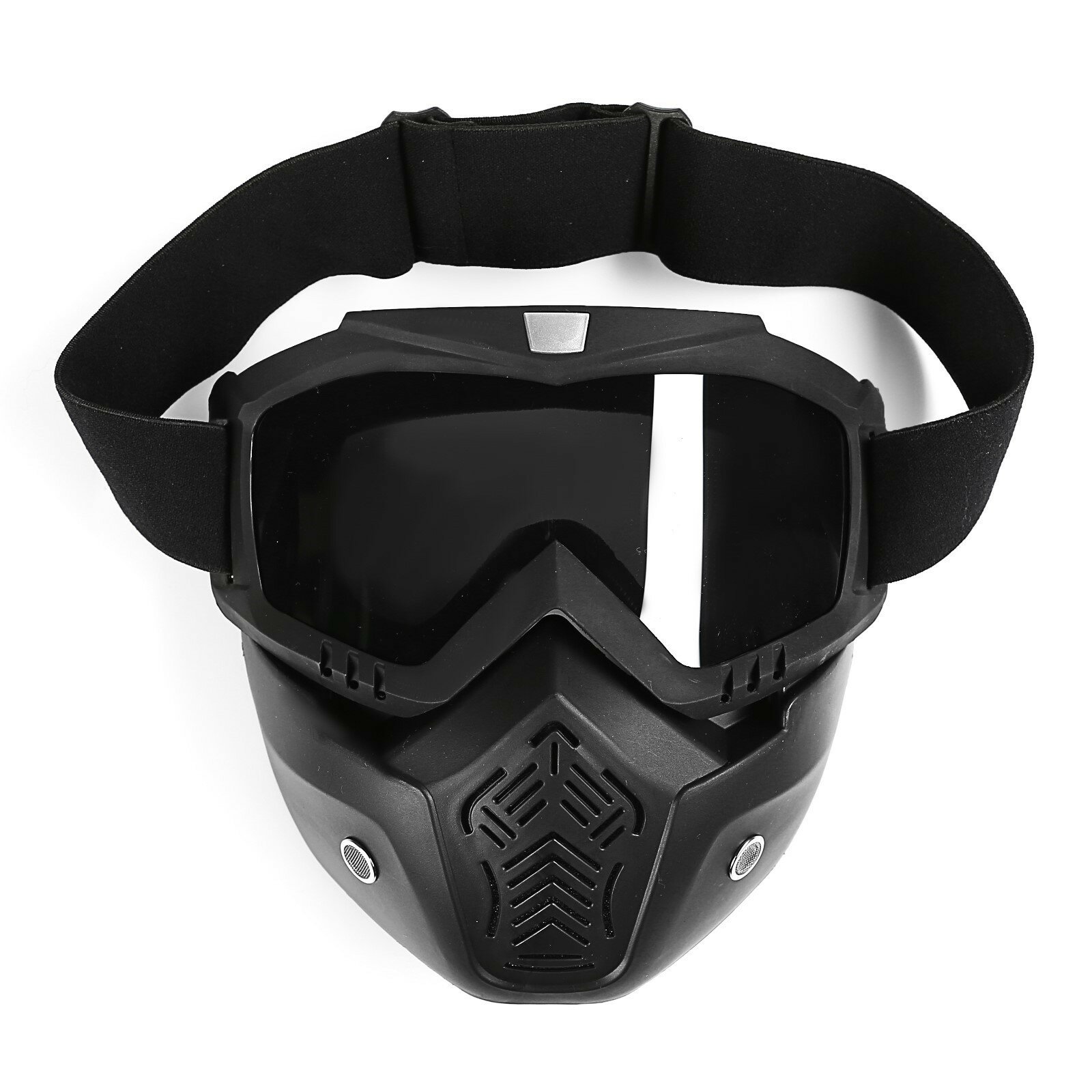 Очки-маска для езды на мототехнике разборные стекло с затемнением черные