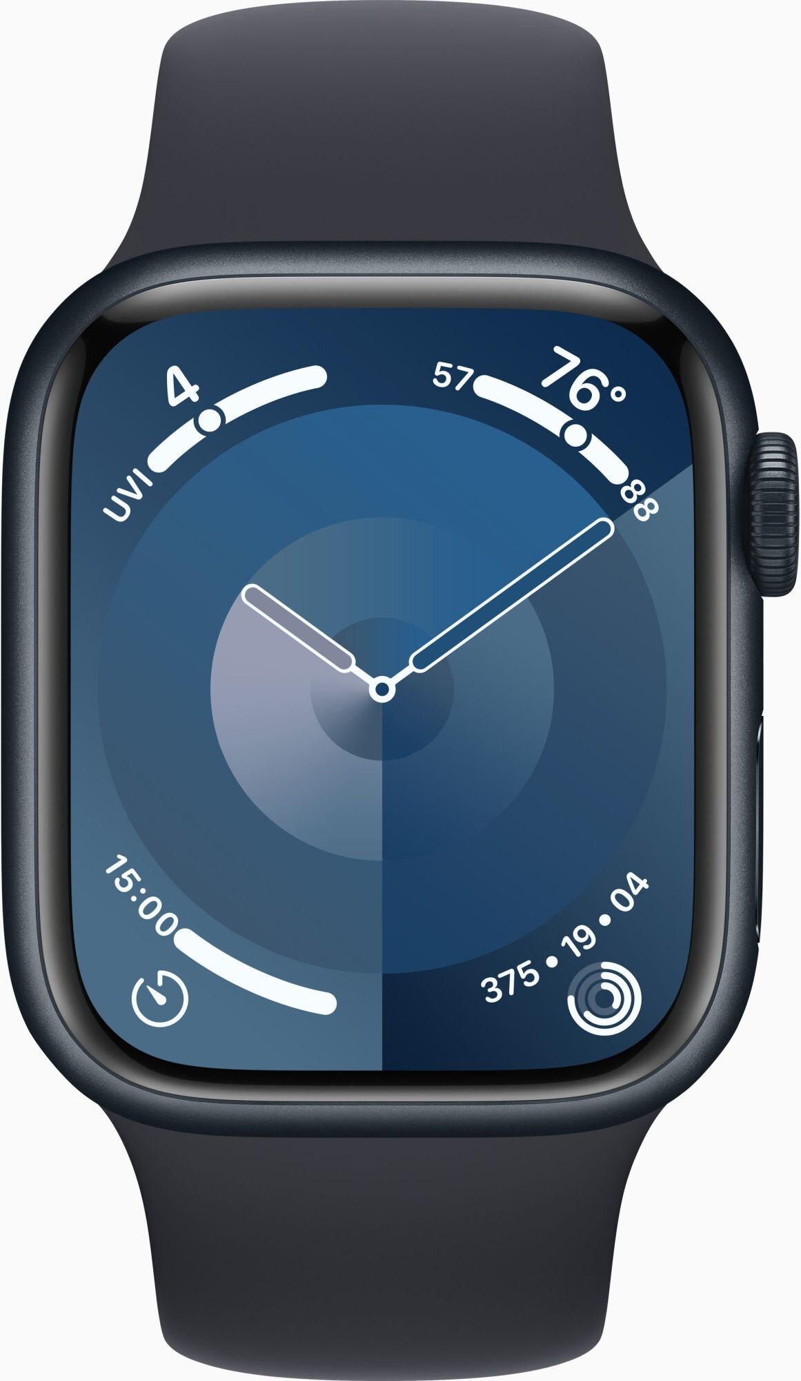 Смарт-часы Apple Watch Series 9, 41 мм, корпус из алюминия цвета тёмная ночь , спортивный ремешок цвета тёмная ночь , размер S/M, (MR8W3ZP/A) - фотография № 4
