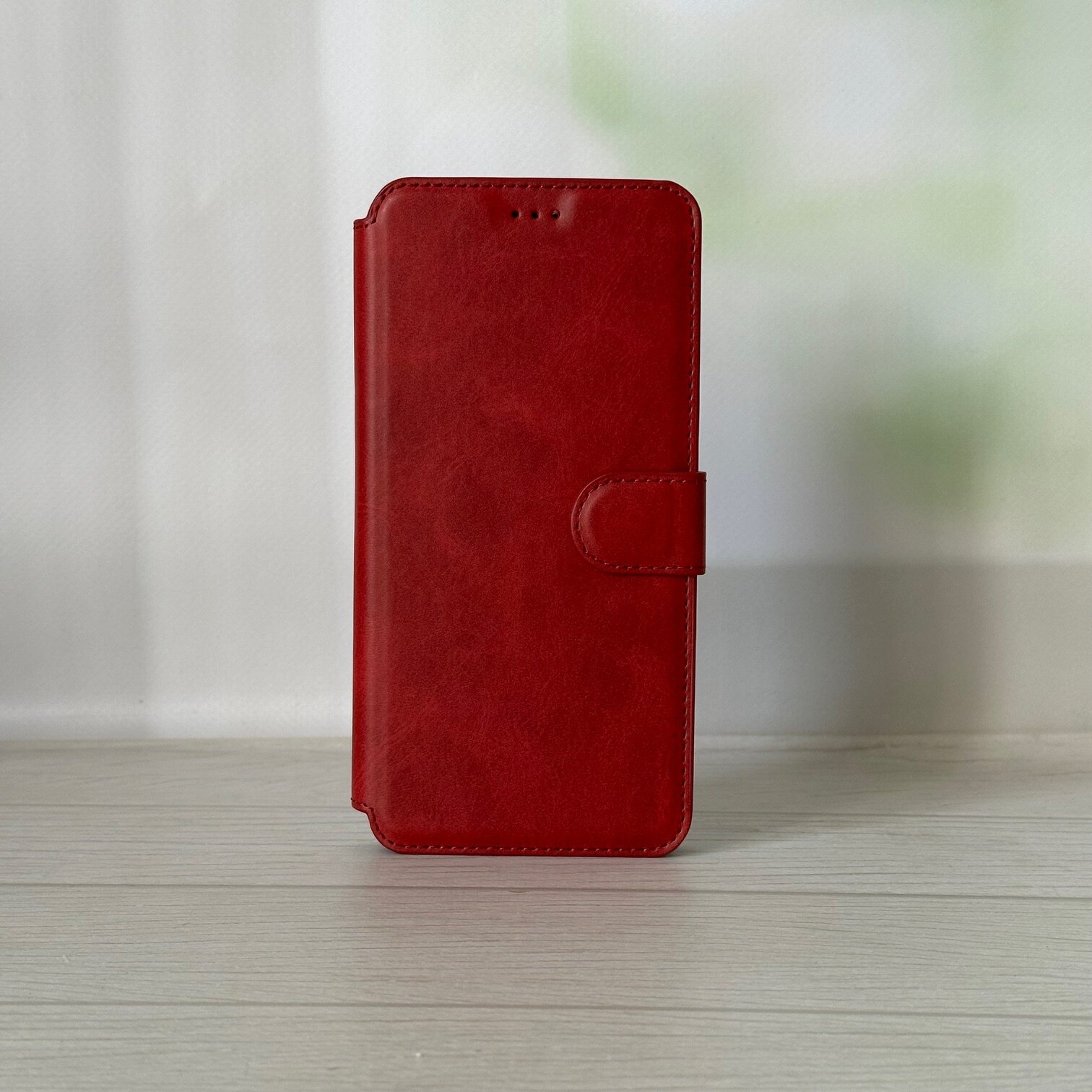 Чехол книжка для Samsung Galaxy A30, A20, M10s кожаный красный с магнитной застежкой — фото 1