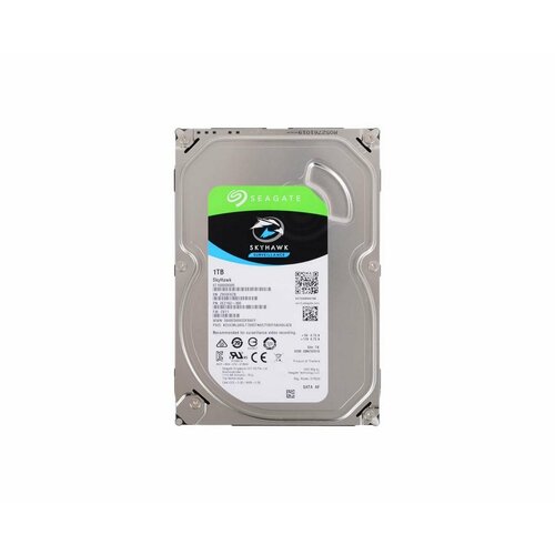 Жесткий диск объемом 1 Тб и размером 3,5 дюйма Seagate SkyHawk (SATA) (W3020RU) - диск для систем видеонаблюдения, интерфейс SATA 6 Гбит/с hdd 2tb seagate skyhawk st2000vx012 3 5 sata iii