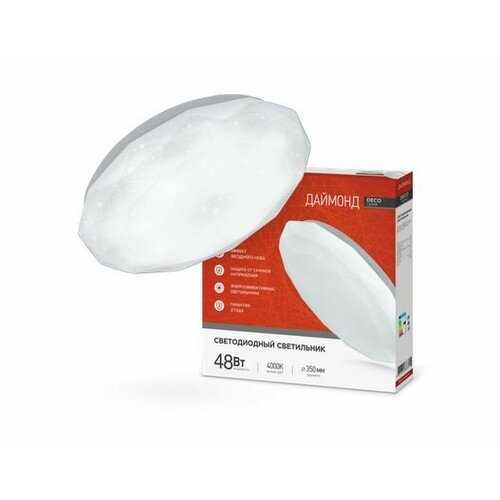 ASD/inHome светильник светодиодн. декоративный 48W(3120lm) 4000К 4K 377x73 IP40 DECO даймонд 8674 (арт. 812305)