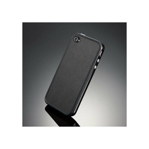 Spigen Декоративная пленка SGP Skin Guard Leather Black для iPhone 4/4S черная SGP06769