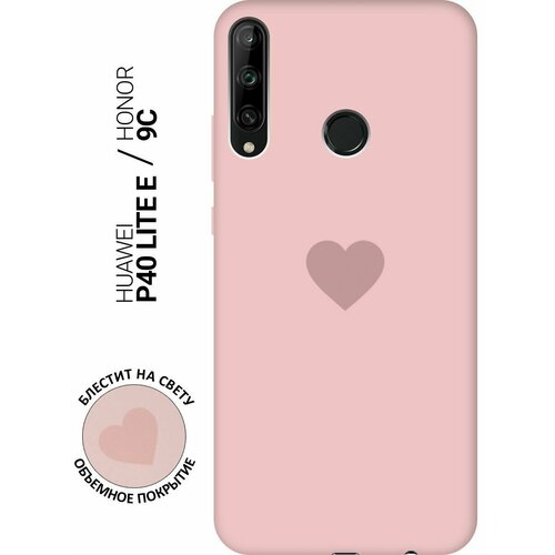 Силиконовая чехол-накладка Silky Touch для Huawei P40 Lite E, Honor 9C с принтом Heart розовая силиконовая чехол накладка silky touch для huawei p40 pro с принтом heart голубая