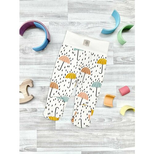 фото Ползунки mjolk, размер 80, голубой, белый