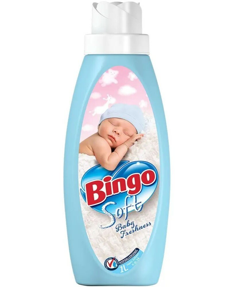 Кондиционер ополаскиватель для белья Bingo Soft Baby Freshness 1л.