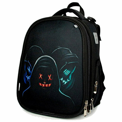 Ранец для мальчика школьный (RunChick) Каспер Неоновые маски 37х31х18см арт.0121-311/117