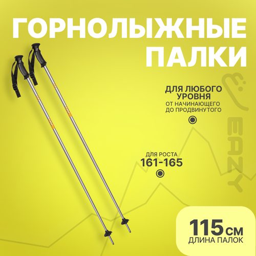 Лыжные горнолыжные палки Eazyrent 115 см / Рост 161-165