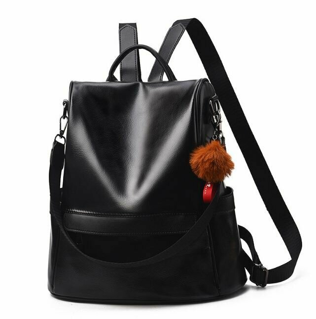 Рюкзак женский BOTTONCINI из экокожи, черный, р-р р-р 32х33х15 см