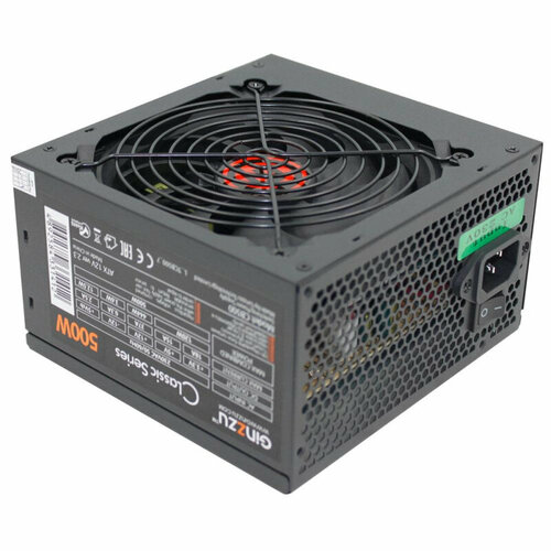 Блок питания Ginzzu 500W (CB500) ATX,12CM black,20+4p, CPU(4+4)